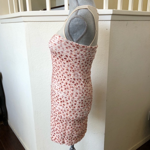 Free People Cream Floral Body Con Dress Size XS - Picture 5 of 8